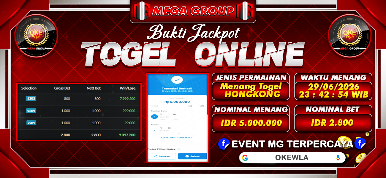 Bukti JP situs Okewla hari Selasa, 30 Juni 2026